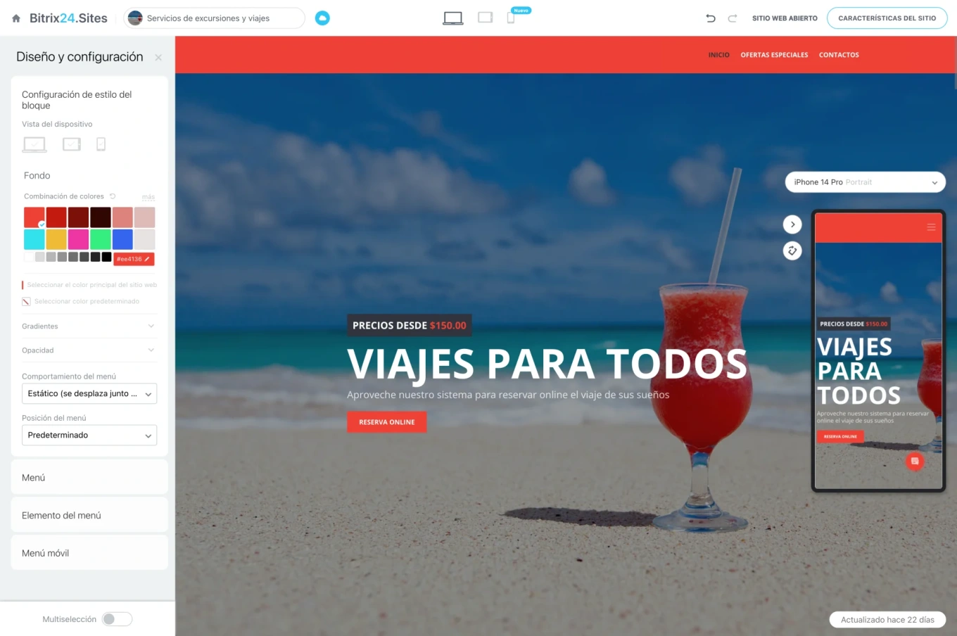 Creador de la página de destino sin código