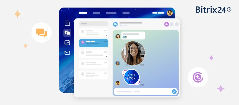 Más claridad en cada conversación: el chat de Bitrix24 ahora incluye stickers, nuevas reacciones y transcripción de audios, entre otras novedades.